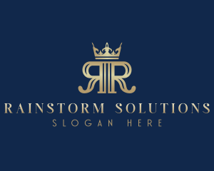 Royal Crown Letter R logo design