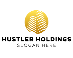 Gold Building Business logo design