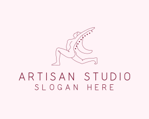 Pink Fitness Yoga Exercise   logo design