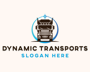 Transport Logistics Trailer Truck logo design