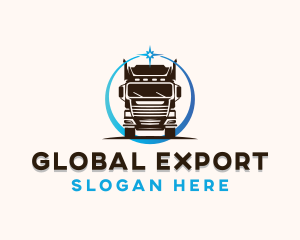 Transport Logistics Trailer Truck logo design