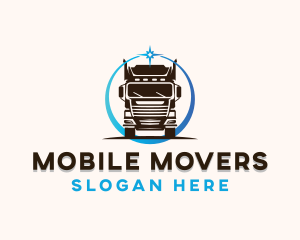 Transport Logistics Trailer Truck logo design