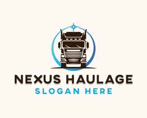 Transport Logistics Trailer Truck logo design