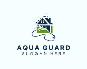 Pressure Washer House Cleaning Logo