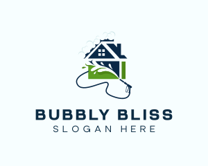 Pressure Washer House Cleaning logo design