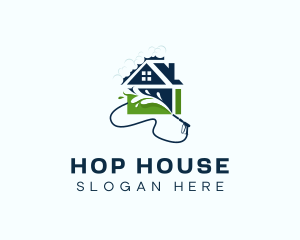 Pressure Washer House Cleaning logo design