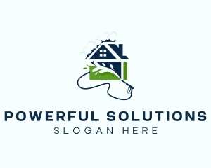 Pressure Washer House Cleaning logo design