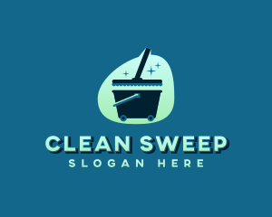 Mop Janitorial Cleaning logo design