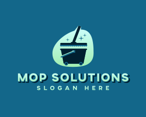 Mop Janitorial Cleaning logo design