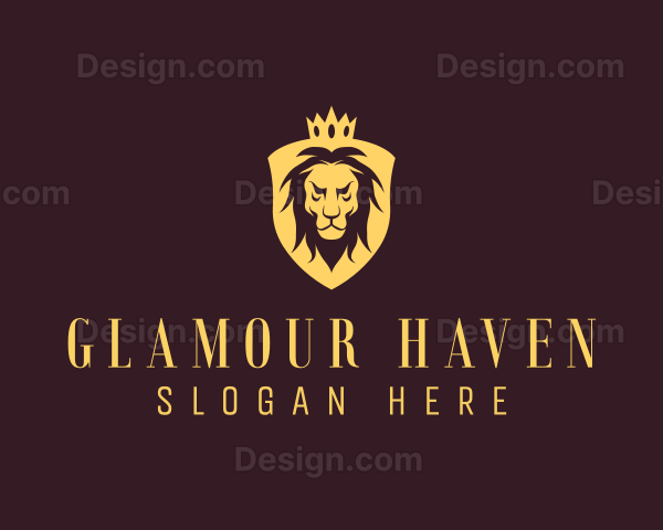 King Lion Crown Shield Logo