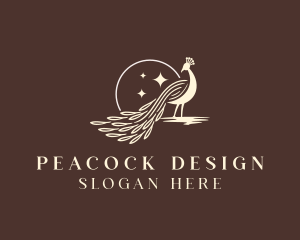 Luxury Peacock Bird logo