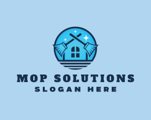 Sanitation Cleaning Mop logo design