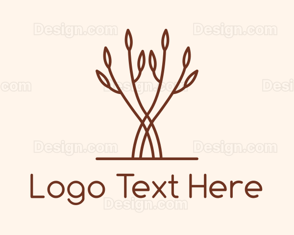 Simple Brown Tree Branch Logo