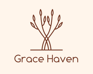 Simple Brown Tree Branch logo