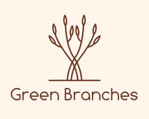 Simple Brown Tree Branch logo design