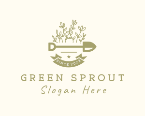 Leaf Sprout Shovel  logo design