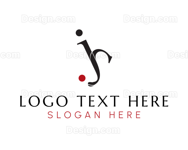 Letter JS Dots Monogram Logo