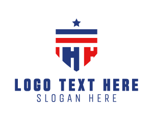 Patriotic Shield Letter H logo