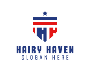 Patriotic Shield Letter H logo design