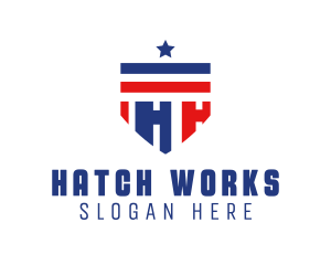 Patriotic Shield Letter H logo design