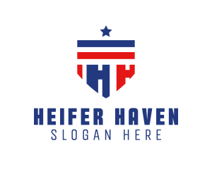 Patriotic Shield Letter H logo design