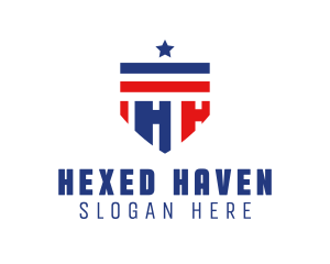 Patriotic Shield Letter H logo design