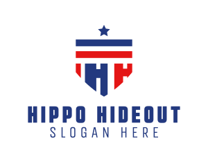 Patriotic Shield Letter H logo design