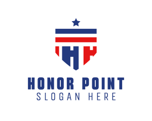 Patriotic Shield Letter H logo design