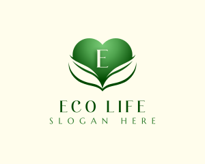 Heart Nature Leaf logo design