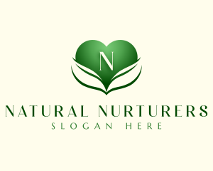 Heart Nature Leaf logo design