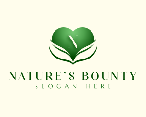 Heart Nature Leaf logo design