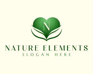 Heart Nature Leaf logo design