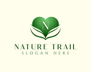 Heart Nature Leaf logo design