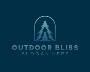 Nature Pine Tree Silhouette logo design