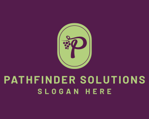 Grapevine Wine Letter P  logo design