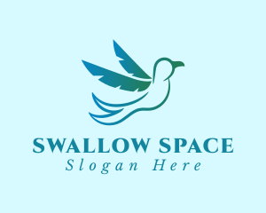 Blue Swallow Bird logo