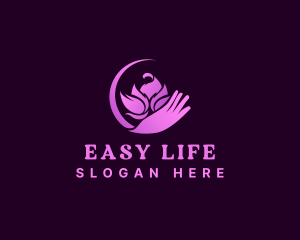 Beauty Wellness Lotus Hand logo design