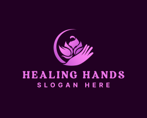 Beauty Wellness Lotus Hand logo design