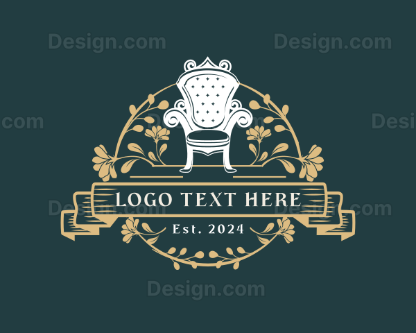 Royal Chair Floral Ornament Logo