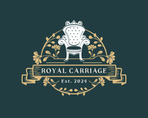 Royal Chair Floral Ornament logo design