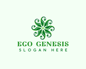 Eco Floral Leaves logo design