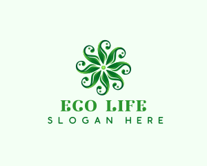 Eco Floral Leaves logo design