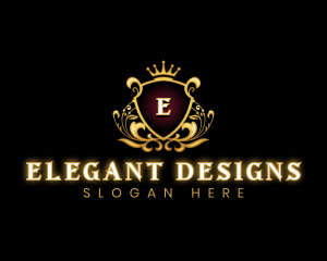 Premium Shield Crown logo design