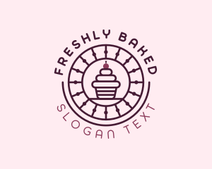 Bakery Cherry Cupcake logo design