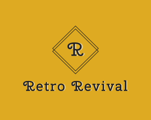 Retro Diamond Frame Boutique logo design