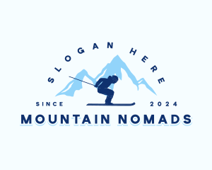 Ski Snowboard Mountain logo design