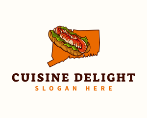 Lobster Roll Sandwich Connecticut logo design