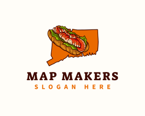 Lobster Roll Sandwich Connecticut logo design