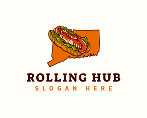 Lobster Roll Sandwich Connecticut logo design