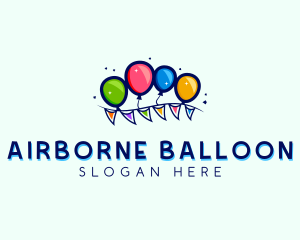 Balloon Birthday Banner logo design